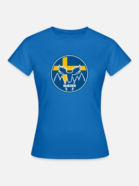 Suecia - Suecia - Sverige - Escudo de armas - Camiseta mujer - azul royal