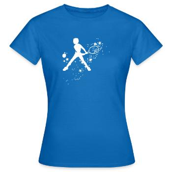 tennis,backhand,tennis player,boy,child - Women's T-Shirt - royal blue - Front - AI Model Female 172 dark (172cm)