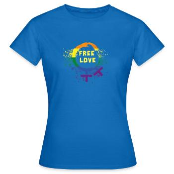 amour libre ,lesbienne,graffiti,arc-en-ciel,LGBT - T-shirt Femme - bleu royal - Devant - AI Model Female 172 dark (172cm)