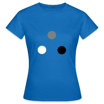 Trio spheres white gray black - Women's T-Shirt - royal blue - Front - AI Model Female 172 dark (172cm)