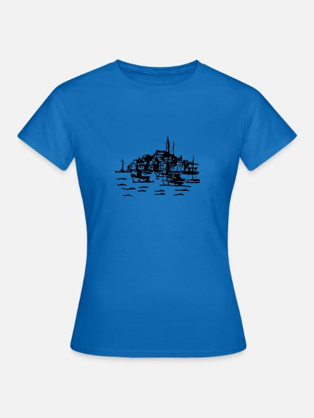 Rovinj port - Frauen T-Shirt - Royalblau