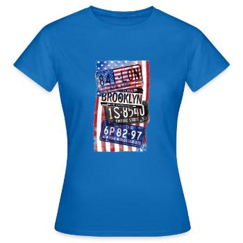 Plaques d'immatriculation américaines Don Etats-Unis - T-shirt Femme - bleu royal - Devant - AI Model Female 172 dark (172cm)