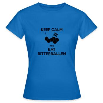 RESTEZ CALME et mangez Bitterballen Multi Color Vector - T-shirt Femme - bleu royal - Devant - AI Model Female 172 dark (172cm)