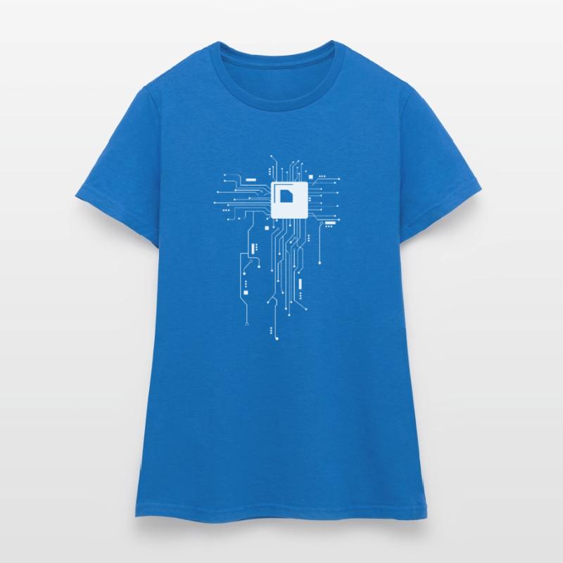 Circuit Board Computer CPU Core Chip Electronics Frauen T-Shirt