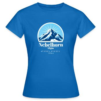 Nebelhorn im Allgäu Berg Logo Coordonnées Altitude - T-shirt Femme - bleu royal - Devant - AI Model Female 172 dark (172cm)