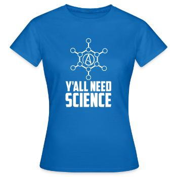 Athéiste Anti Relégion Athéisme Agnostique - T-shirt Femme - bleu royal - Devant - AI Model Female 172 dark (172cm)