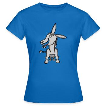 drôle d’âne avec des boucles - T-shirt Femme - bleu royal - Devant - AI Model Female 172 dark (172cm)