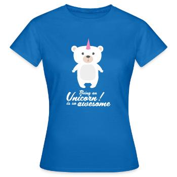 Einhorn! Bär! - Frauen T-Shirt - Royalblau - Vorne - AI Model Female 172 dark (172cm)
