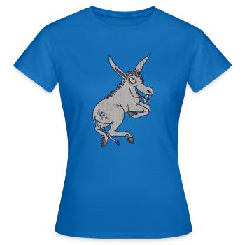 Petit âne heureux nommé Rüdi - T-shirt Femme - bleu royal - Devant - AI Model Female 172 dark (172cm)