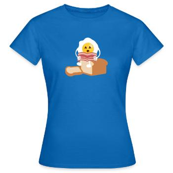 Ei (Brot & Zeitung) - Frauen T-Shirt - Royalblau - Vorne - AI Model Female 172 dark (172cm)
