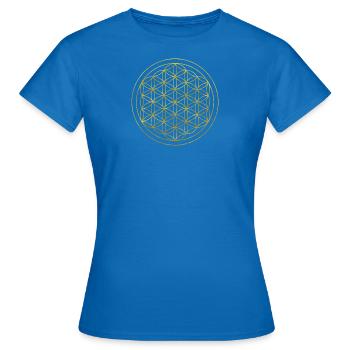 Fleur de Vie n°1 or - T-shirt Femme - bleu royal - Devant - AI Model Female 172 dark (172cm)