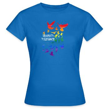 respect and tolerance,vögel,vogelschwarm,LGBT - Frauen T-Shirt - Royalblau - Vorne - AI Model Female 172 dark (172cm)