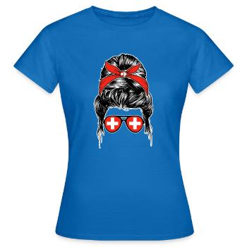 Suisse Suisse - T-shirt Femme - bleu royal - Devant - AI Model Female 172 dark (172cm)