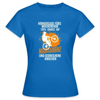 Mountainbike Rennen Radrennen Geschenk - Frauen T-Shirt - Royalblau - Vorne - AI Model Female 172 dark (172cm)
