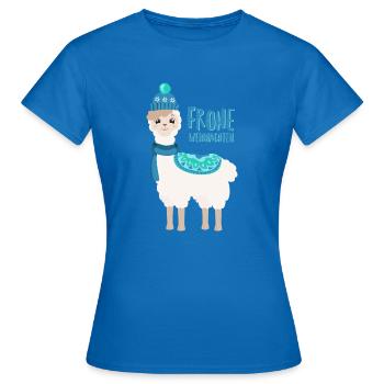 Frohe Weihnachten von Kinderlieder mit Bobby - Frauen T-Shirt - Royalblau - Vorne - AI Model Female 172 dark (172cm)