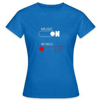 On and Off Buttons, music, world - T-shirt Femme - bleu royal - Devant - AI Model Female 172 dark (172cm)