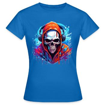 Crâne - Raver - T-shirt Femme - bleu royal - Devant - AI Model Female 172 dark (172cm)