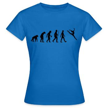 Evolution Human Monkey Ape Human - Ballet, Dancing - Women's T-Shirt - royal blue - Front - AI Model Female 172 dark (172cm)