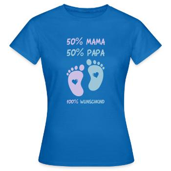 baby_fuesse_wunschkind_001 - Frauen T-Shirt - Royalblau - Vorne - AI Model Female 172 dark (172cm)