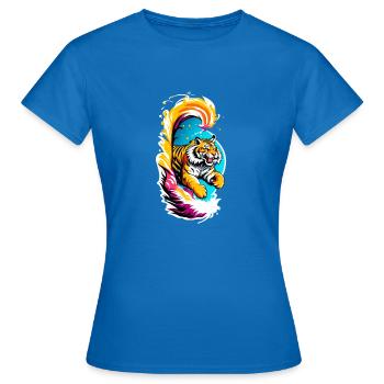 Tiger Leap - Women's T-Shirt - royal blue - Front - AI Model Female 172 dark (172cm)