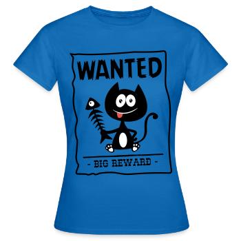 Chat gesucht! Katze von der Polizei gesucht, Humor - Frauen T-Shirt - Royalblau - Vorne - AI Model Female 172 dark (172cm)