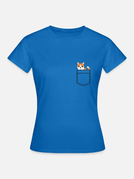 Taschen-Hund lustige Bilder - Frauen T-Shirt - Royalblau