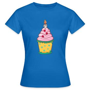 Cupcake Muffin Gâteau à la confiserie - T-shirt Femme - bleu royal - Devant - AI Model Female 172 dark (172cm)