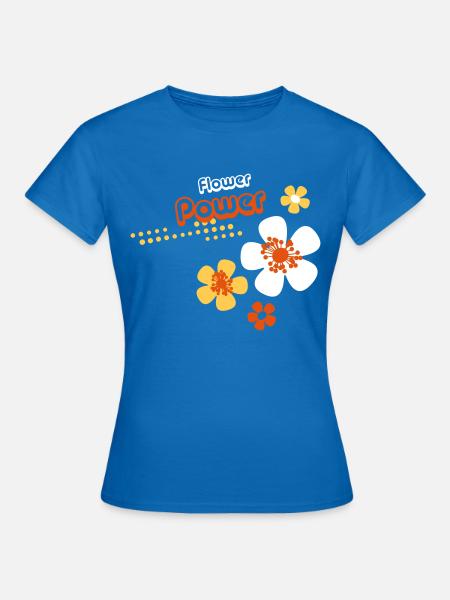 Flower Power - Frauen T-Shirt - Royalblau