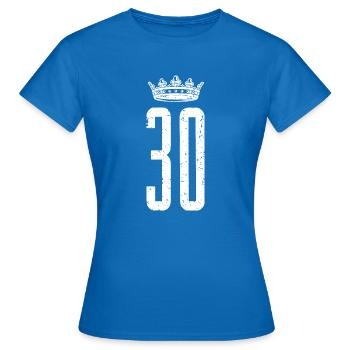 Couronne de 30 chiffres - T-shirt Femme - bleu royal - Devant - AI Model Female 172 dark (172cm)