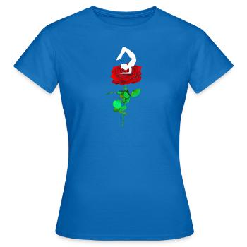 Danseuse de yoga sur rose rouge, Namaste - T-shirt Femme - bleu royal - Devant - AI Model Female 172 dark (172cm)