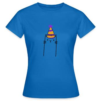 Katze mit Party Silvesterhut 2024 - Frauen T-Shirt - Royalblau - Vorne - AI Model Female 172 dark (172cm)