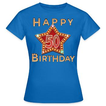 50. Geburtstag - Frauen T-Shirt - Royalblau - Vorne - AI Model Female 172 dark (172cm)