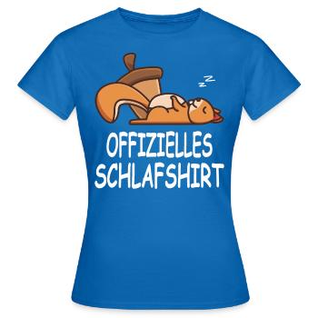 Offizielles Schlafshirt Eichhörnchen Langschläfer - Frauen T-Shirt - Royalblau - Vorne - AI Model Female 172 dark (172cm)
