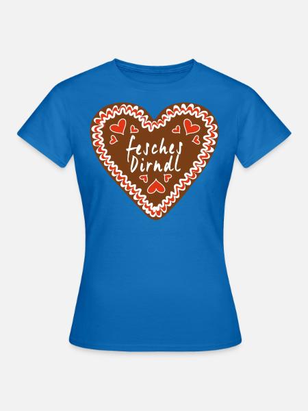 Fesches Dirndl Lebkuchenherz - Frauen T-Shirt - Royalblau
