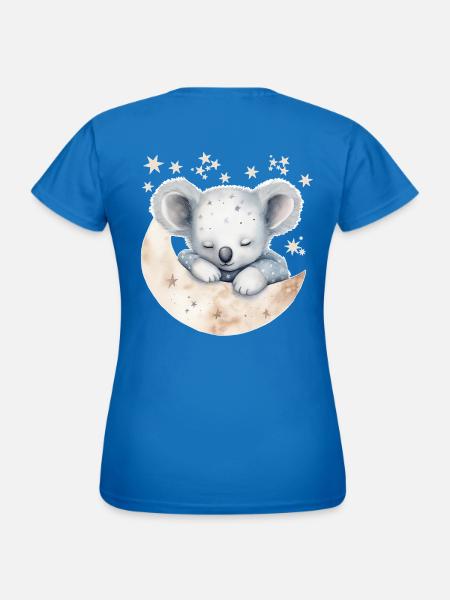 Schlafender Koala im Schlafanzug - Frauen T-Shirt - Royalblau
