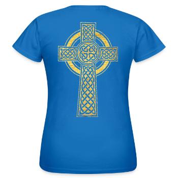 Croix Celtique symbole d’équilibre et de protection - T-shirt Femme - bleu royal - Dos - AI Model Female 172 dark (172cm)