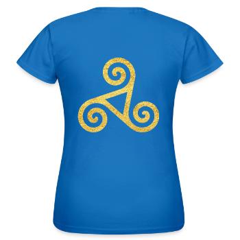 Triskelel Symbole Celtique Triskelion Protection - T-shirt Femme - bleu royal - Dos - AI Model Female 172 dark (172cm)