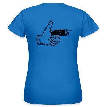Briquet - Feuerzeug à la main - T-shirt Femme - bleu royal - Dos - AI Model Female 172 dark (172cm)