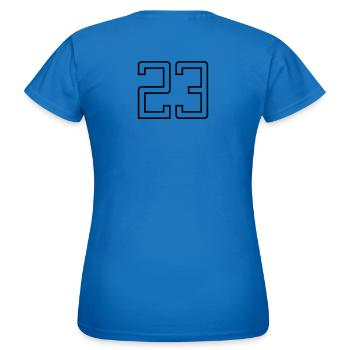 Numéro 23 (Style Université) - T-shirt Femme - bleu royal - Dos - AI Model Female 172 dark (172cm)