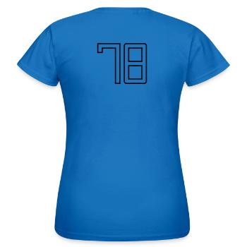 Numéro 78 (Style Université) - T-shirt Femme - bleu royal - Dos - AI Model Female 172 dark (172cm)