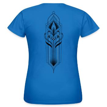 Fleur Art Nouveau dans le cadre - T-shirt Femme - bleu royal - Dos - AI Model Female 172 dark (172cm)