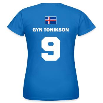 Le nom de l'île de Majorque Sauf Jersey Gin - T-shirt Femme - bleu royal - Dos - AI Model Female 172 dark (172cm)