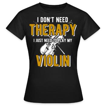 Violin violin musician music instrument gift - Women's T-Shirt - black - Front - AI Model Female 172 dark (172cm)