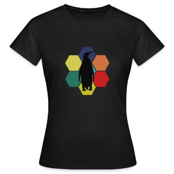 Oiseau marin pingouin pôle sud - T-shirt Femme - noir - Devant - AI Model Female 172 dark (172cm)