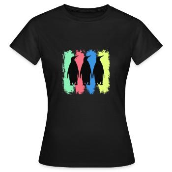 Oiseau marin pingouin pôle sud - T-shirt Femme - noir - Devant - AI Model Female 172 dark (172cm)