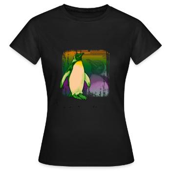 Pingouin Oiseau Marin Cadeau Pôle Sud - T-shirt Femme - noir - Devant - AI Model Female 172 dark (172cm)