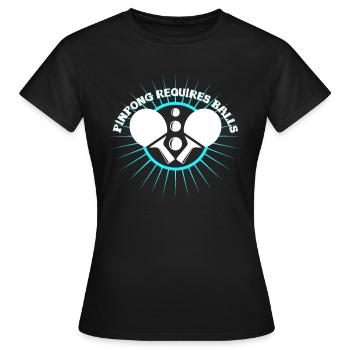 Pingpong Wortspiel - Frauen T-Shirt - Schwarz - Vorne - AI Model Female 172 dark (172cm)