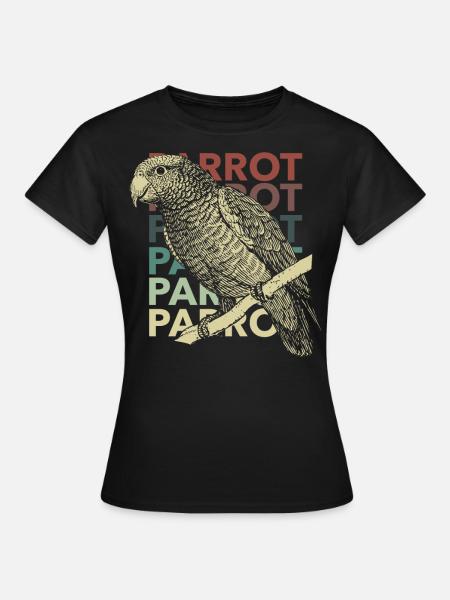 old style parrot design gift - Women's T-Shirt - black