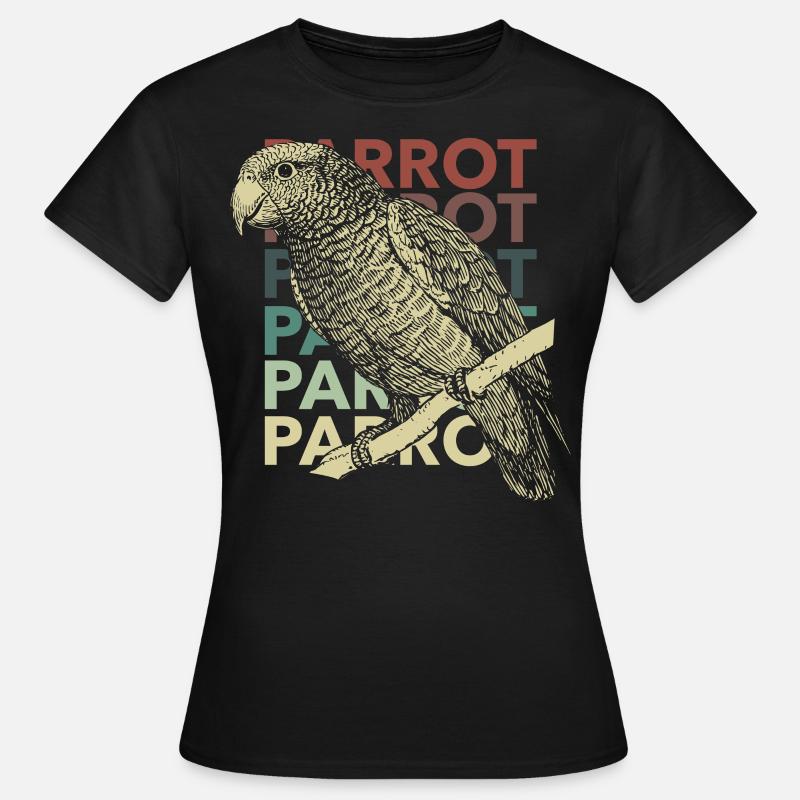 old style parrot design gift - Women's T-Shirt - black