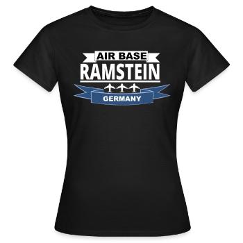 Armée américaine | Base aérienne | Ramstein | Allemagne - T-shirt Femme - noir - Devant - AI Model Female 172 dark (172cm)